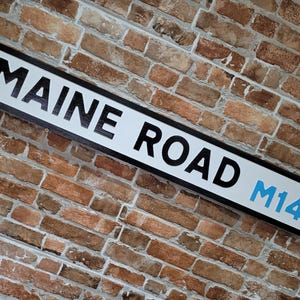Maine Road Faux Cast Iron Old Fashioned Manchester City Street Sign