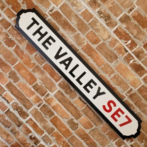 The Valley Football Ground Indoor Raised Lettering Faux Cast Iron Effect Old Fashion Charlton Street Sign Plaque Perfect Home Decor Gift