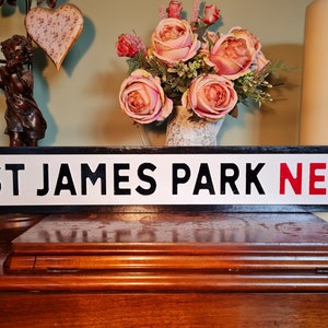 Newcastle St James Park Football Ground Indoor Faux Cast Iron Effect Street Sign