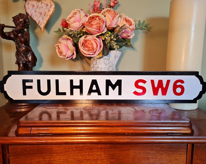 Fulham Indoor Faux Cast Iron Old Fashioned Effect London Street Sign