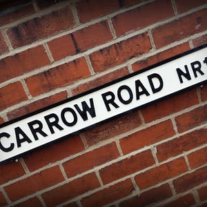 Carrow Road Faux Cast Iron Old Fashioned Norwich Street Sign