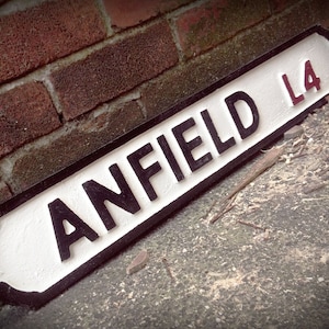 Anfield Old Fashioned Faux Cast Iron Customisable Street Sign Perfect Home Decor Plaque Gift
