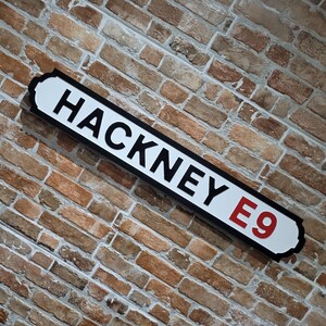 Hackney Indoor Faux Cast Iron Old Fashioned Effect London Street Sign