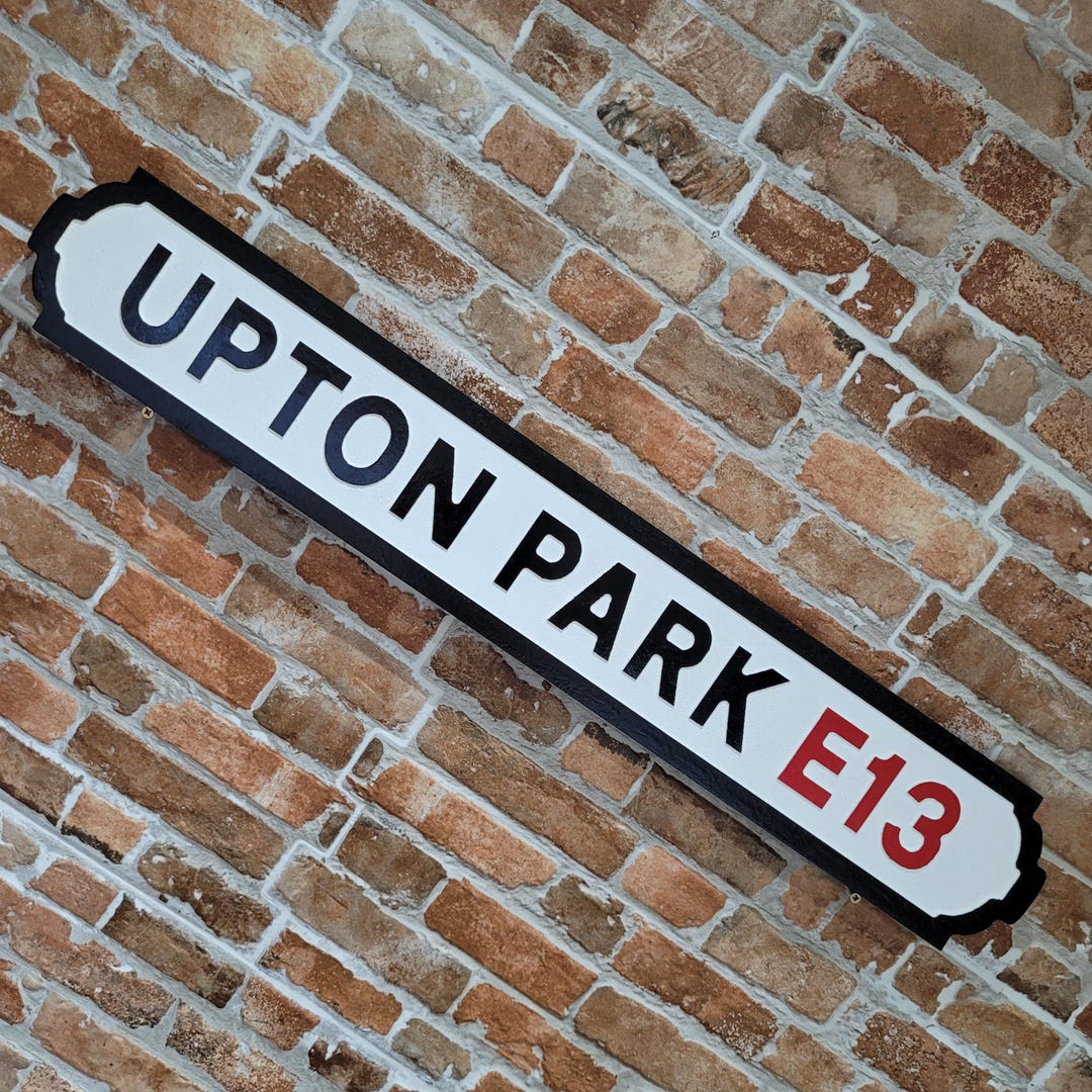 Upton Park Football Ground Indoor Raised Lettering Faux Cast Iron ...