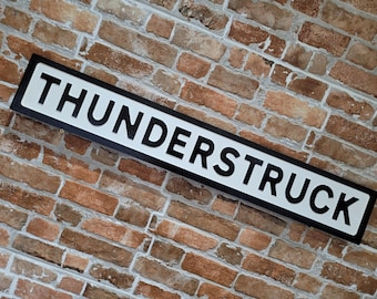 Thunderstruck Indoor Customisable Raised Lettering Faux Cast Iron Effect Sign Plaque Perfect Home Decor Gift