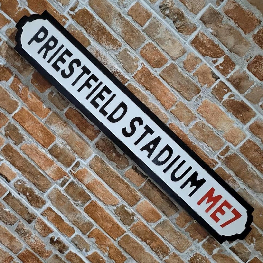 Priestfield Stadium Football Ground Indoor Raised Lettering Faux Cast ...