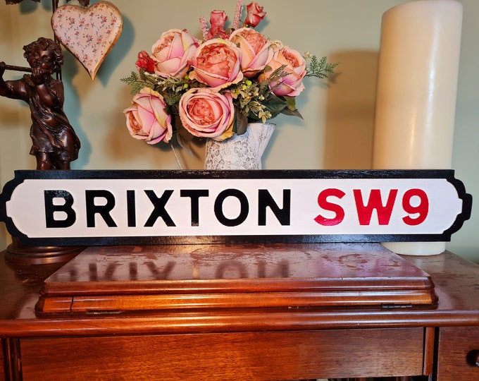 Brixton Indoor Faux Cast Iron Old Fashioned Effect London Street Sign