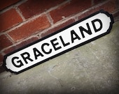 Elvis Presley Inspired Graceland Faux Cast Iron Street Sign