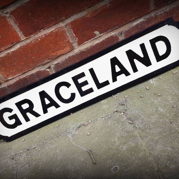 Elvis Presley Inspired Graceland Faux Cast Iron Street Sign