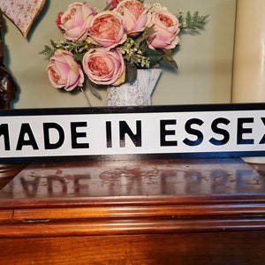 Made In Essex Novelty Indoor Customisable Raised Lettering Faux Cast Iron Effect Sign Plaque Perfect Funny Home Decor Gift Humour