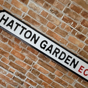Hatton Garden Old Fashioned Faux Cast Iron London Street Sign