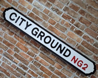Stadt Boden Altmodische Faux Gusseisen Kundengerechtes Nottingham Straßenschild Perfektes Wohnkultur-Plakettengeschenk