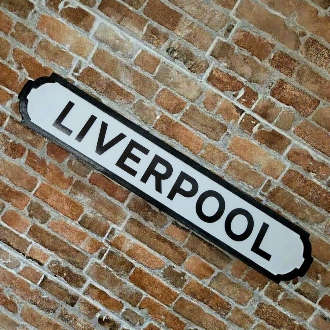 Liverpool Sign Merseyside Wooden Old Fashioned Faux Cast Iron Effect ...