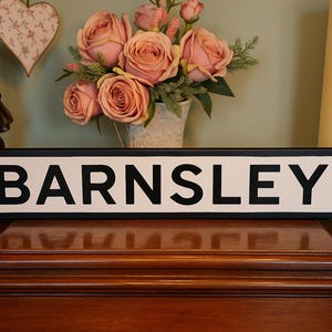 Targa stradale personalizzabile in finta ghisa, stile antico, Barnsley, South Yorkshire, perfetta come regalo per la casa