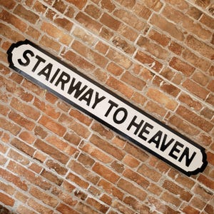 Led Zeppelin inspiriert Stairway To Heaven Altmodische Kunstguss Gusseisen Anpassbare London Straßenschild Perfektes Wohndekor Geschenk