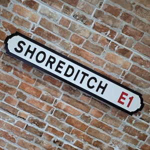 Shoreditch Indoor Faux Cast Iron Old Fashioned Effect London Street Sign