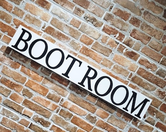 Boot Room Sign Cottage Shoes Wellies Hiking Farmhouse Garden Muddy Old Fashion Wood Painted Sign