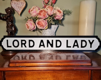 Lord & Lady Indoor Faux Cast Iron Old Fashioned Effect London Street Sign