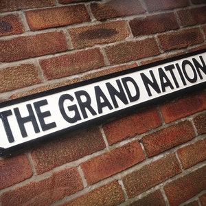 The Grand National Vintage Street Sign Horse Racing Road Sign