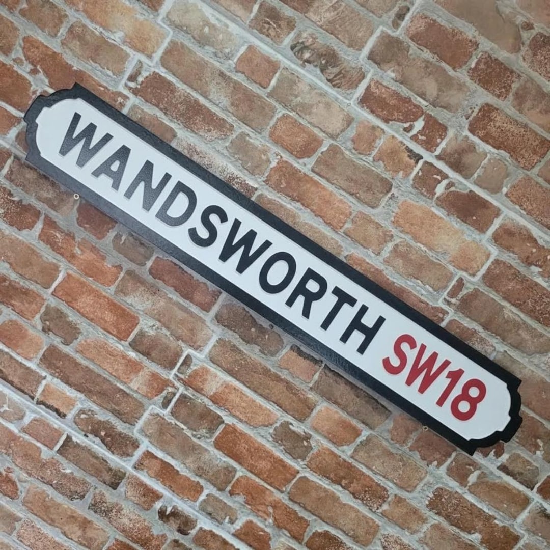 Wandsworth Sign Wooden Old Fashioned Faux Cast Iron Effect London ...
