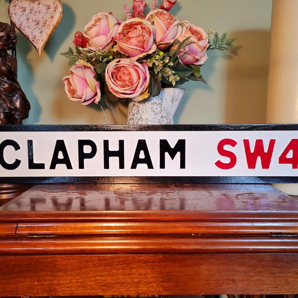 Clapham Indoor Faux Cast Iron Old Fashioned Effect London Street Sign