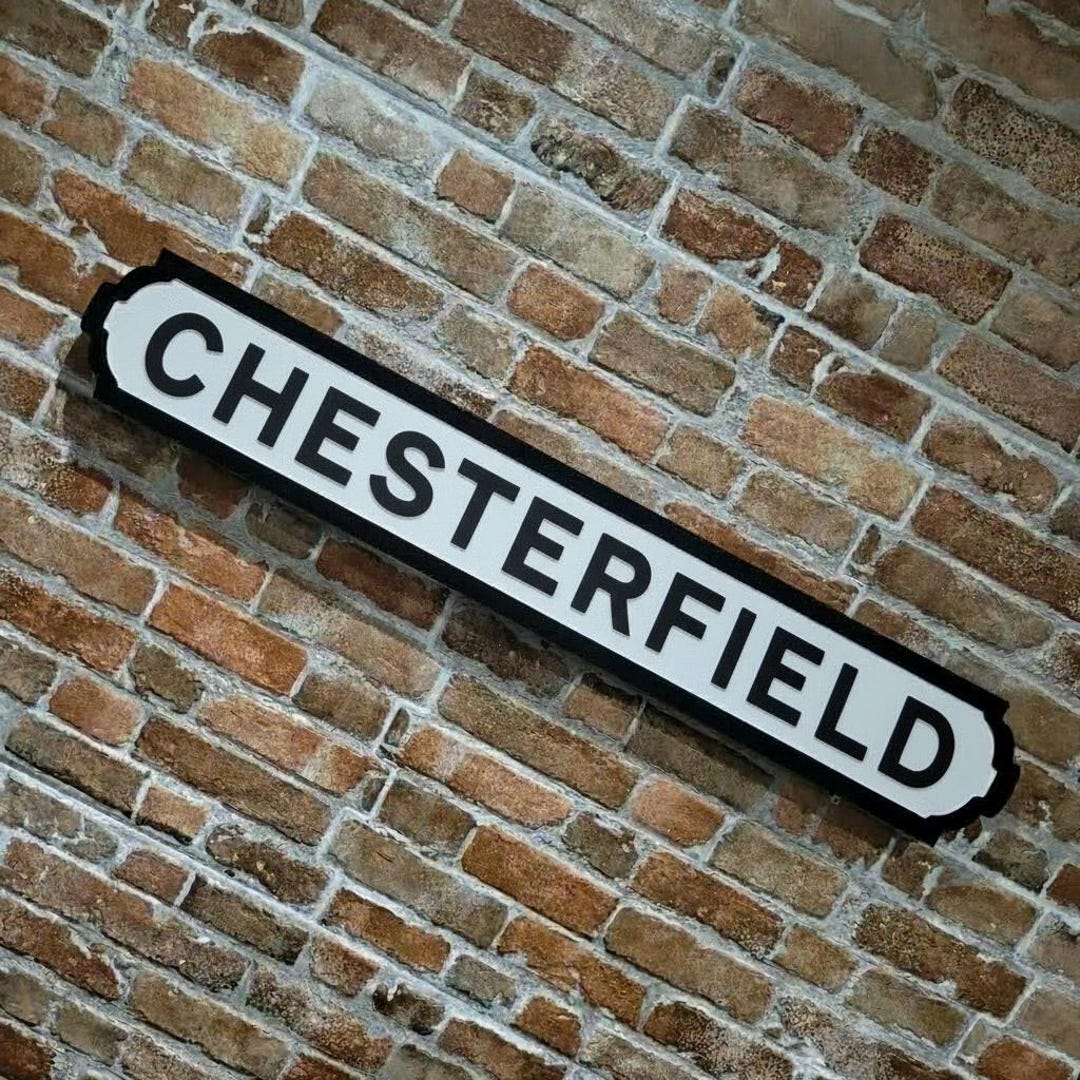 Chesterfield Sign Wooden Old Fashioned Faux Cast Iron Effect Street ...