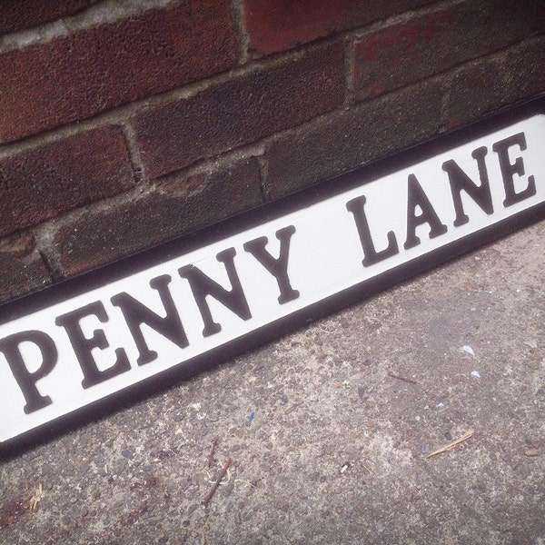 Panneau de rue penny Lane en fausse fonte