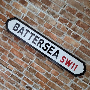 Battersea Old Fashioned Wood London Street Sign