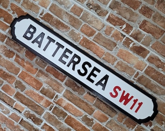 Battersea Old Fashioned Wood London Street Sign