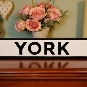 Cartello stradale York Yorkshire in finta ghisa, stile antico, personalizzabile, perfetto come regalo per la casa.