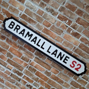 Bramall Lane Football Ground Indoor Raised Lettering Faux Cast Iron Effect Old Fashion Sheffield Street Sign Plaque Perfect Home Decor Gift