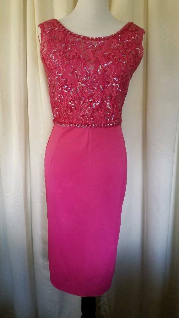 1960s Hot Pink Matching Dress and Blouse (M)