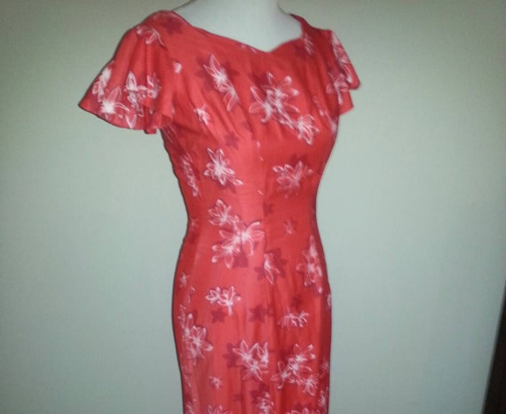 Vintage Red Hawaiian Dress (S) - image 1