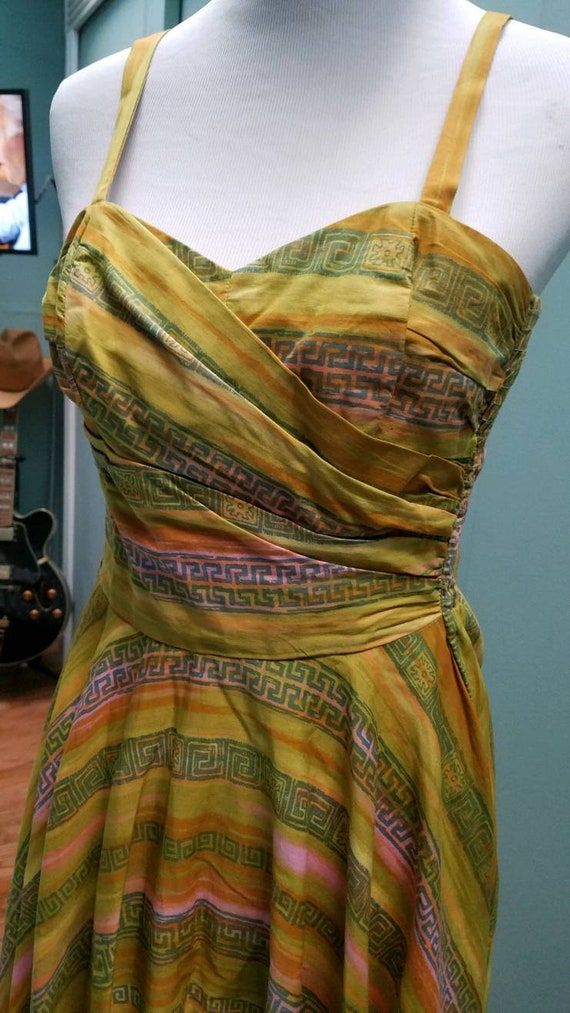 Vintage Kamehameha Green Tiki Dress (M)