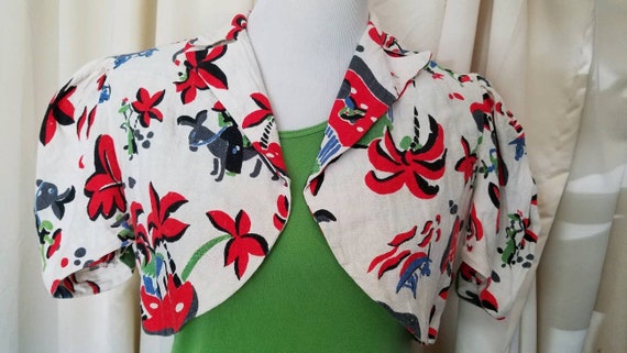 Vintage Novelty Print Bolero (XS)