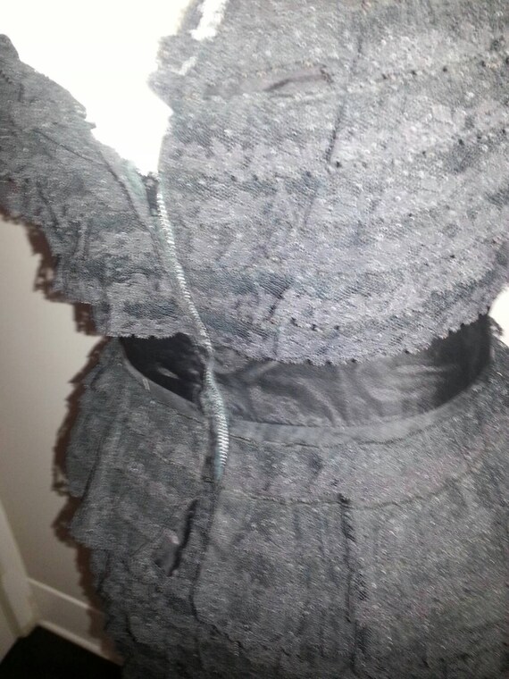 Vintage Lacey Black Wiggle Dress (S) - image 5