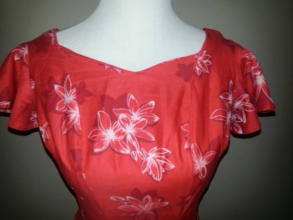 Vintage Red Hawaiian Dress (S) - image 4