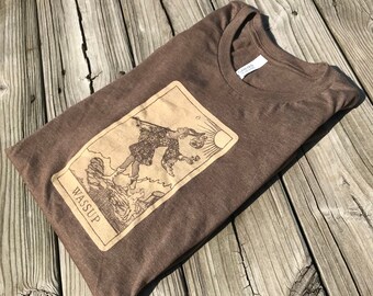 Wassup Fool Tarot T-Shirt on Brown Heather