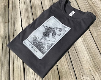 Wassup Fool Tarot T-Shirt on Black Heather