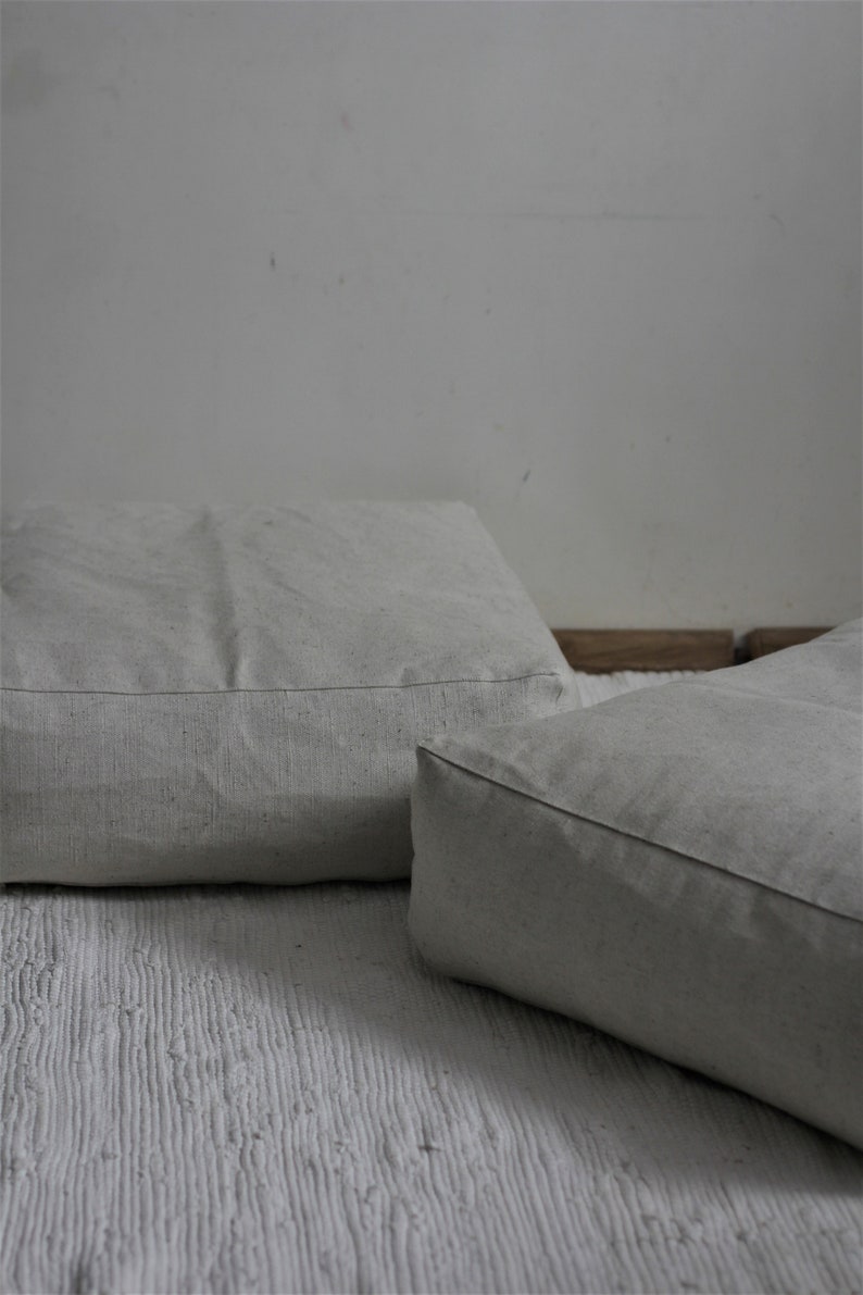 Square floor cushion white ivory pouf ottoman floor pillow Etsy