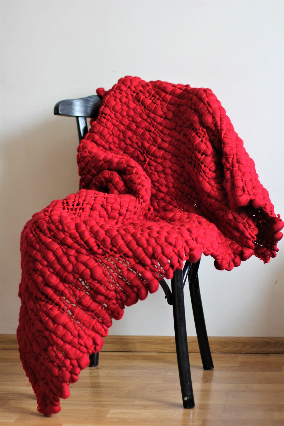 Super Chunky Blanket Woven Wool Blanket Throw Art Blanket Etsy