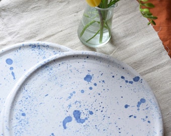 Handmade Plate, Splatter Pattern, Dinner Plate