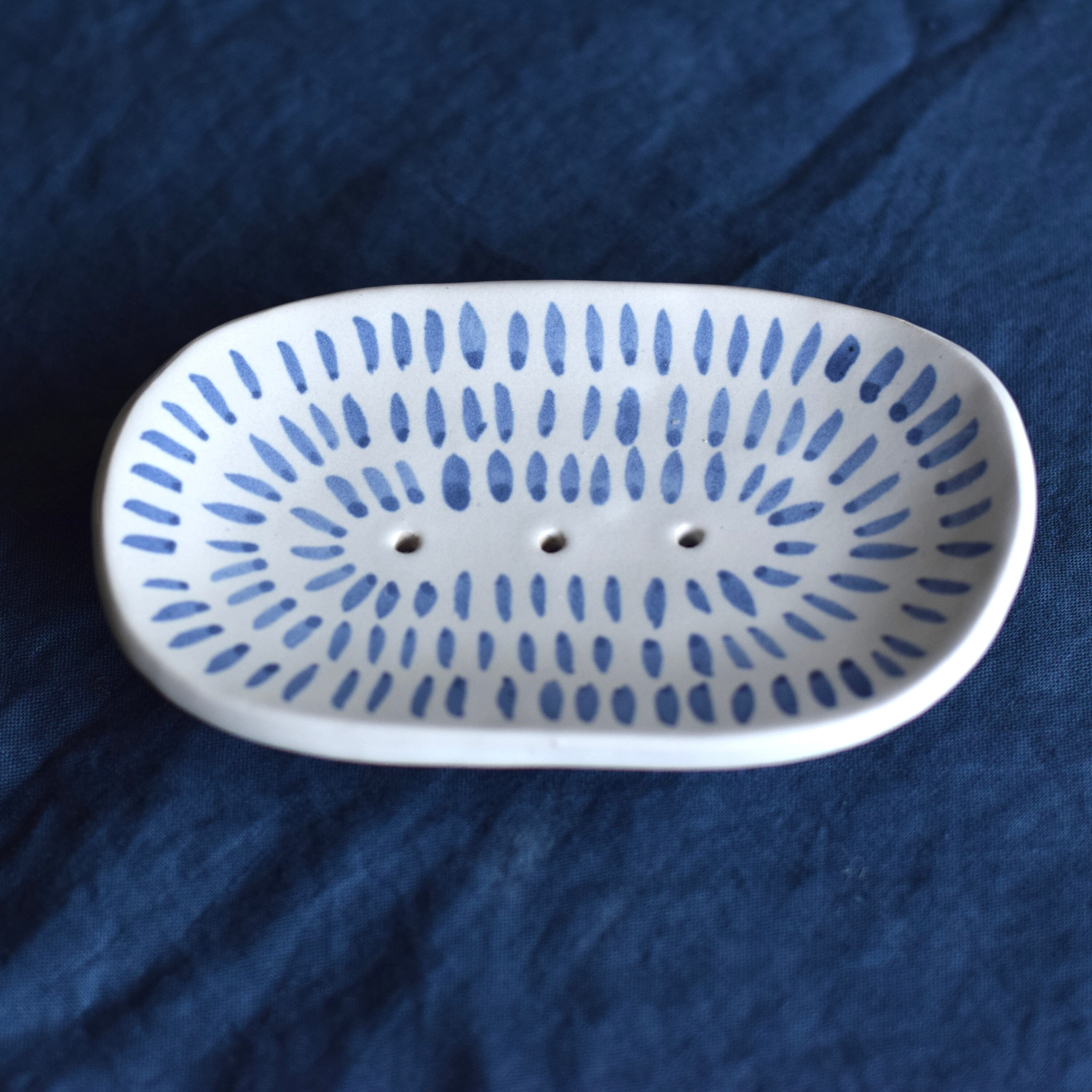 Ceramic Soap Dish Blue and White Handmade Etsy