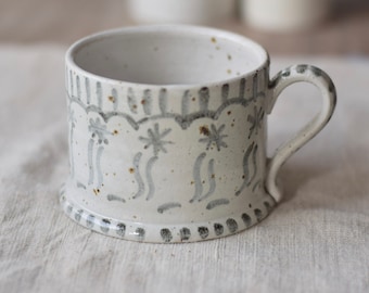 Ceramic Mug, Handmade, Hand Painted Pottery