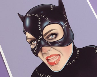 12"x18"Catwoman kiss batman HD Canvas prints Painting Home decor Room Wall art 