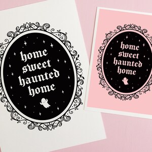 Horror Decor, Gothic Home Sweet Haunted Home Print, Spooky Halloween