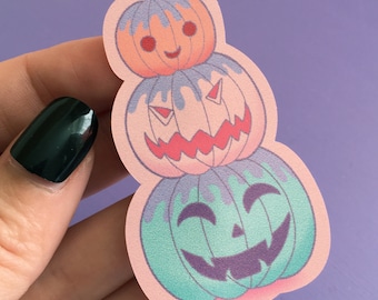 Halloween Stickers, Pastel Goth Pumpkin, Spooky Stickers
