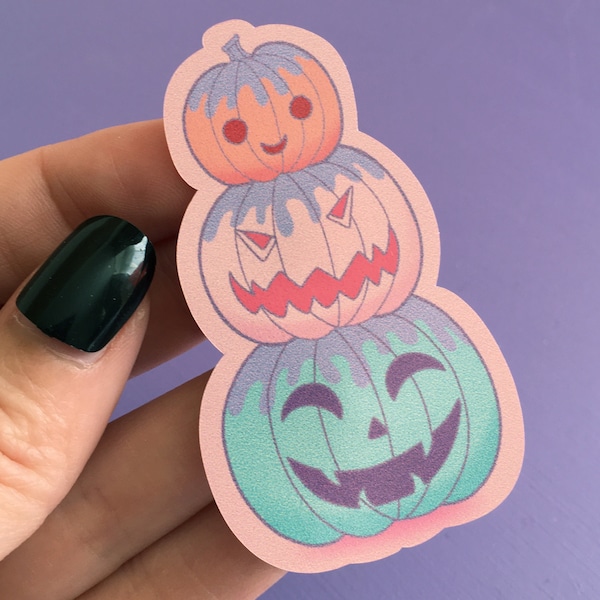 Halloween Stickers, Pastel Goth Pumpkin, Spooky Stickers