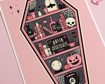 Coffin Shelf Art Print: Gothic Witch Home Decor