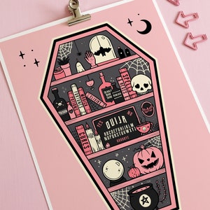 Lámina artística de estante de ataúd: decoración gótica para el hogar